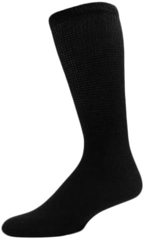 Sole Pleasers Men's King Size Black Diabetic Over the Calf Socks - 3 Pairs