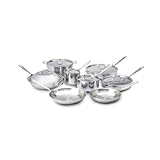 All Clad 401716 Stainless Steel Tri-Ply Bonded Dishwasher Safe 14-Piece Cookware Set, Silver