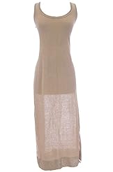 Linen/Nylon/Viscose Sleeveless  Dress