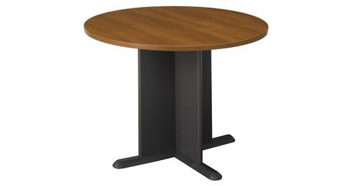 Warm Oak Round Conference Table Warm Oak Top/Graphite Gray Base