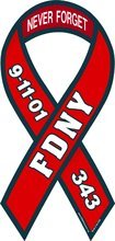 FDNY NEVER FORGET RIBBON MAGNET