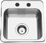 Kindred QSL1515-6N Stainless Steel Self-Rimming Bar Sink- 15-7/16 x 15-1/8 x 6