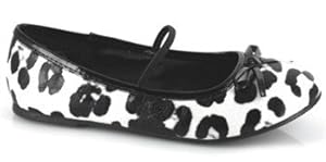 0 Inch Heel Ballet Slipper Children'S (Black/White;Large)