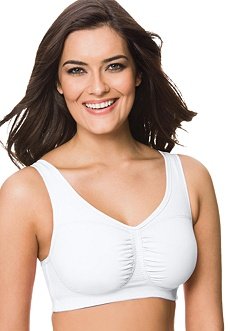 Woman Within Plus Size Wirefree Cotton Leisure/Sleeping Bra by Comfort Choice