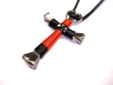 Sport - Orange & Black Horseshoe Nail Cross Necklace