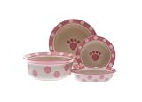 Petrageous PE10101 Polka Paws 6 Inch Deep Bowl, Pink, 16 ounces