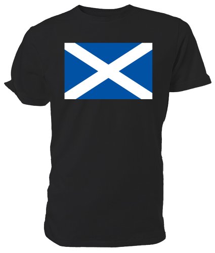 Scottish Flag T shirt, Black, size Medium