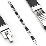 316L Stainless Steel & Rubber Bracelet - Length 8.46