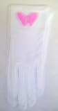 One Size Satin Spandex Gloves Trimmed with Gold Sequin Rhinestone Butterfly for Women and Teens