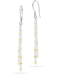 2.00 Cts Yellow Diamond Earrings in 18K White Gold