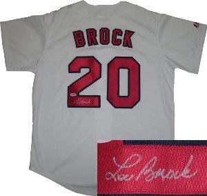 Lou Brock Signed St. Louis Cardinals White Majestic Jersey
