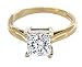 1/4 Carat L/I2 Princess Certified Diamond Solitaire Engagement Ring in 18ct Solid Yellow Gold
