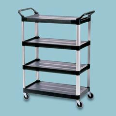 Rubbermaid Commercial 4 Shelf Open Sided Utility Cart On Sale