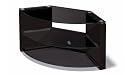 Techlink BENCH B3B Audio Visual Furniture Corner Bench Piano Black  with Three Smoked Glass Shelves - Suitable for Screens 32-42 inches
