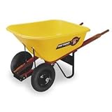 Ames True Temper 8 Cubic Foot Poly Tray Dual Wheel Contractor Wheelbarrow #BP8