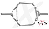 XMark Fitness 54-Inch Chrome Olympic Shrug Bar with Raised Handles (30mm) XM-3686