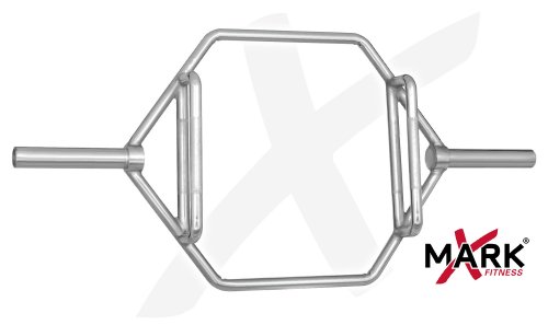 XMark Fitness 54-Inch Chrome Olympic Shrug Bar with Raised Handles (30mm) XM-3686