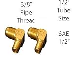 (2) Tectran 49-8C Male Elbow Flared Fitting 3/8