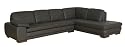 Contemporary Dark Brown Leather Corner Sectional Sofa