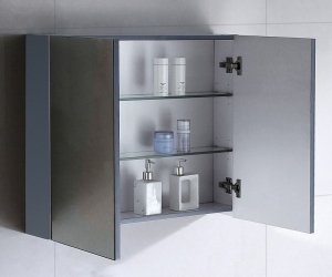 Emotion 4250524128070 Spiegelschrank (B/H) 75x60cm anthrazit seidenglanz