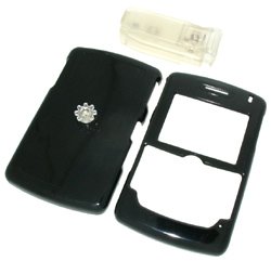 Solid Black Hard Cover Case (with DETACHABLE BELT CLIP) For RIM BlackBerry 8800 8830 Snap-on