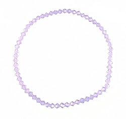 Anklet - A74 - Stretch - 4mm Swarovski (tm) Crystal Beads ~ Violet