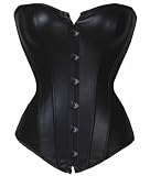 Black Faux Leather Fashion Boned Corset