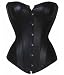 Black Faux Leather Fashion Boned Corset