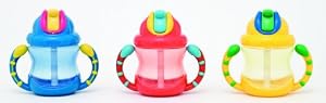 Nuby 2 Handle Straw Cup, 8 Ounce, 9 Months, Colors May Vary