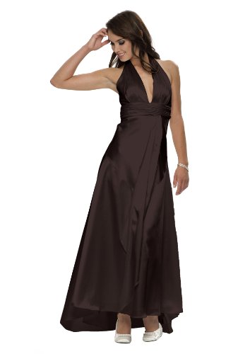 Langes Neckholder Abendkleid, Farbe braun, Gr.36 von Astrapahl