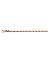 18K Gold Pink Wheat 2.5mm Necklace 20 Inch