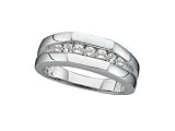 Mens 14k White Gold 1.00 ctw Diamond Wedding Band