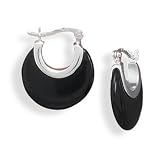 CleverSilver's Black Onyx Hoop Earrings