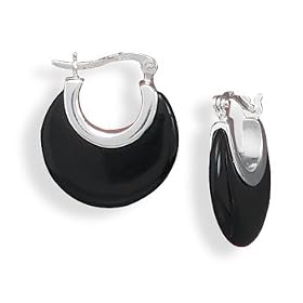 Black Onyx Hoop Earrings by West Coast Jewelry