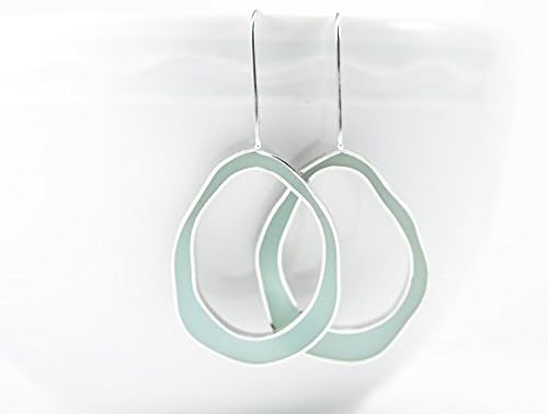 Wobble Earrings in pale blue sterling silver and resin
