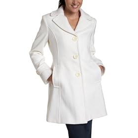 AK Anne Klein Ladies Petite Single Breasted Walker Coat by AK Anne Klein