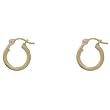 18kt Gold over Sterling Silver 10mm Click Top Hoop Earrings - Great for Kids or Men