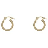 18kt Gold over Sterling Silver 10mm Click Top Hoop Earrings - Great for Kids or Men