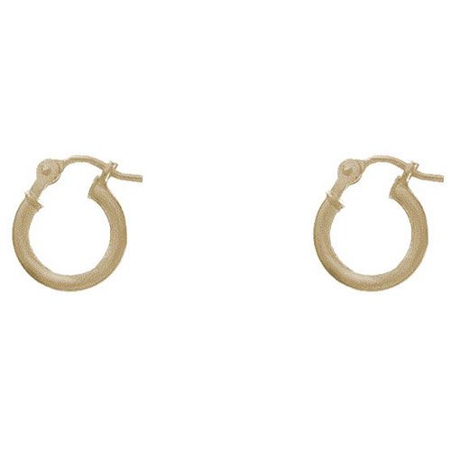 18kt Gold over Sterling Silver 10mm Click Top Hoop Earrings - Great for Kids or Men
