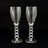 Review   / Pair of Heart Stemmed Flutes - Personalised