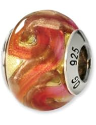 Multicolor Swirl, Murano Glass Charm for 3mm Charm Bracelets