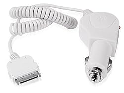 Car Charger for the Apple iPod Nano 3G, iPod Classic, iPod Touch 1G, iPhone 1G, iPod 3G 4G 5G Video, Mini, iPod Photo, and iPod Nano 1G 2G models Color White