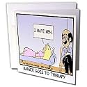 Londons Times Famous People Places Books Cartoons - BARBIE IN THERAPY - Greeting Cards-12 Greeting Cards with envelopes
