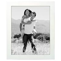 Malden Linear Wood 8x10 White Picture Frame