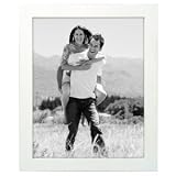 Malden Linear Wood 8x10 White Picture Frame