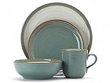 Noritake Sanibel Green 16-Piece Place Setting, Service for 4