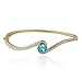 Yellow Gold Plated Sterling Silver Blue Topaz and