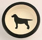 Melia Black Lab Design Ceramic Dog Bowl-LARGE