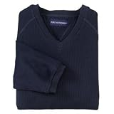 Port Authority Rib Fleece V-Neck Sweatshirt (F208) Large Black