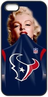 iPhone 5 & 5s Case - Marilyn Monroe in NFL Houston Texans Blue Jersey Apple iPhone 5 & 5s Waterproof Rubber (TPU) Back Cases Covers